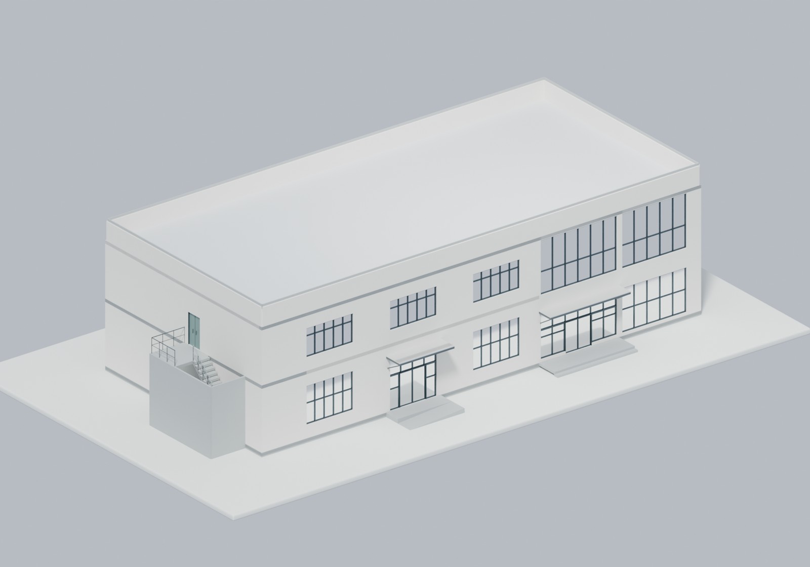 办公楼建筑三维效果图